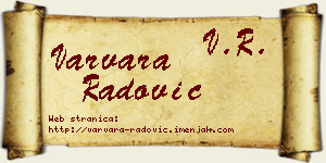 Varvara Radović vizit kartica